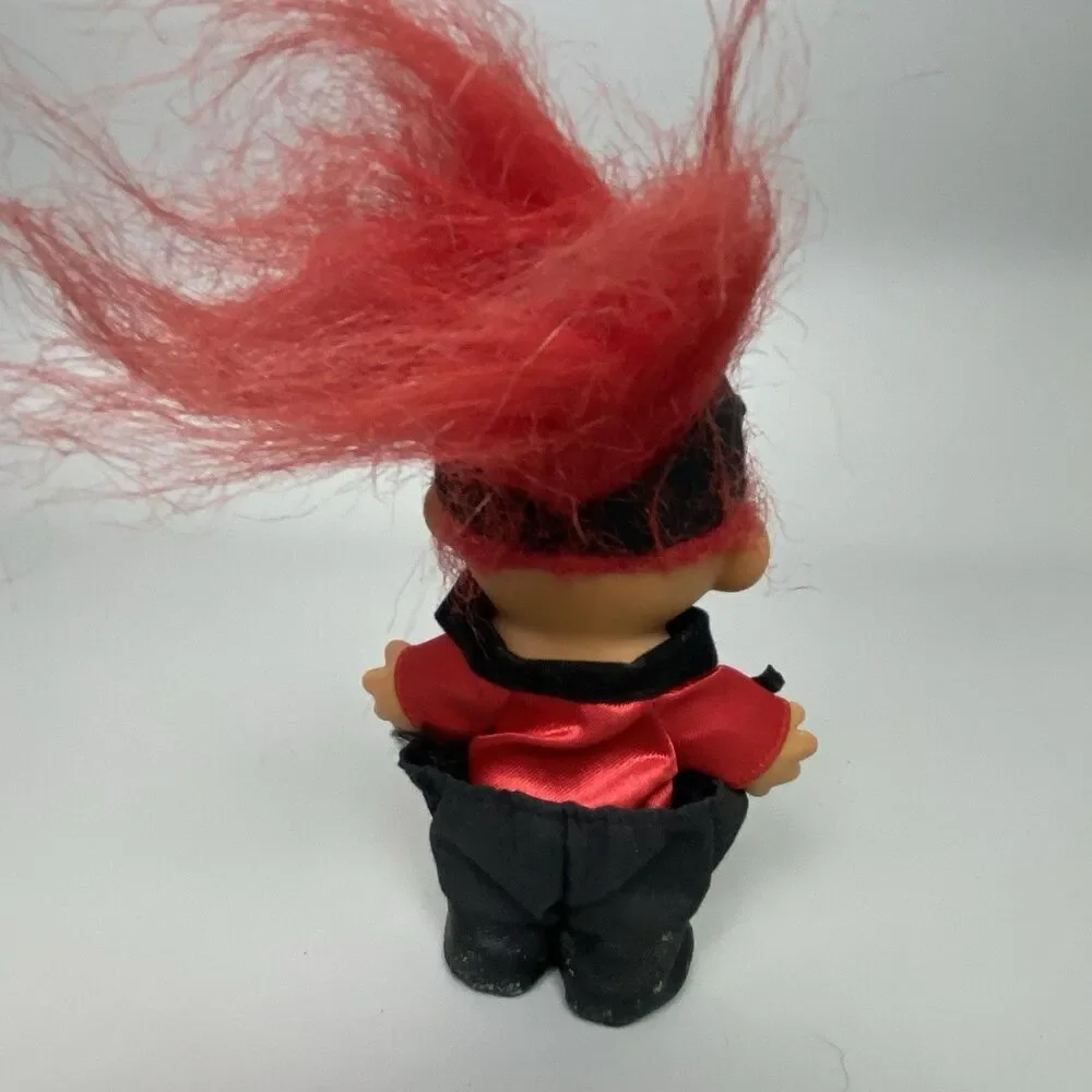 Vintage Russ Troll Dolls Red Purple Pink Hair Russ Trolls Dressed Nude Lot of 4
